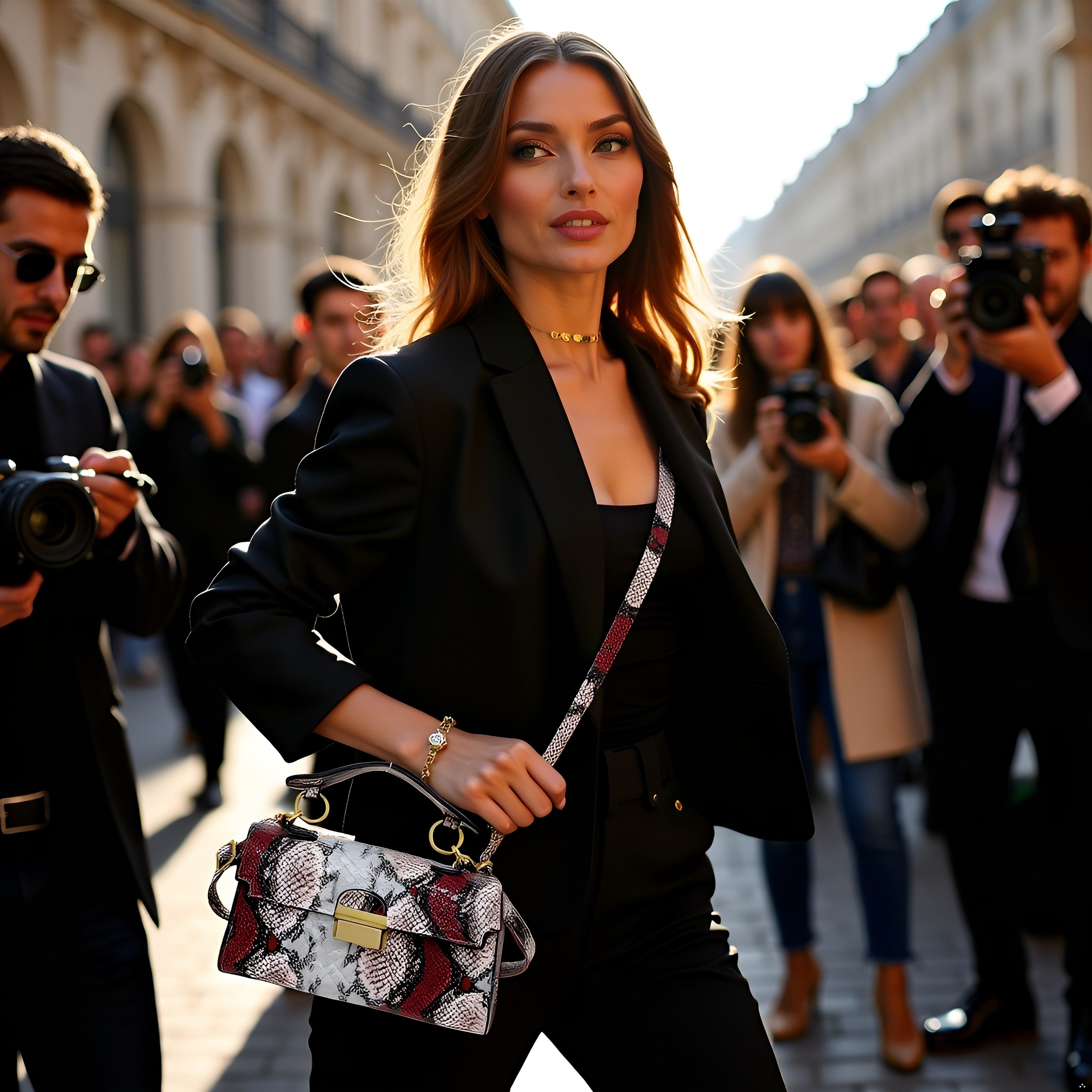 Chic Snake Print Crossbody Bag with Gold Lock – Stylish Faux Leather Shoulder Purse for Women