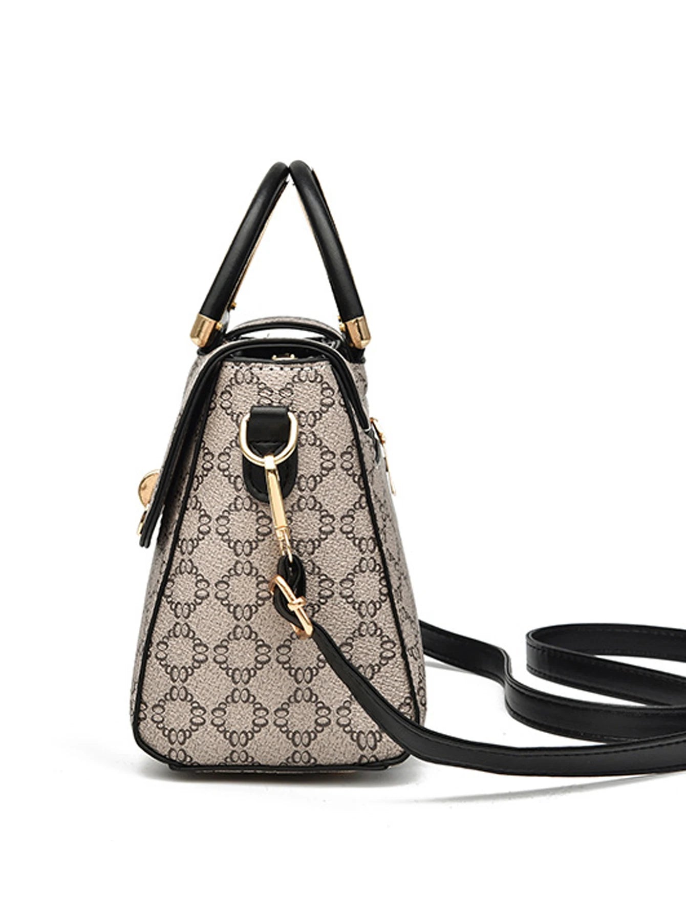 Chic Geometric Print Handbag - Stylish Versatile Shoulder & Crossbody Bag with Ample Space