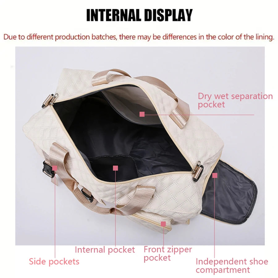 Spacious Argyle Durable Nylon Travel Duffle Bag - Perfect Portable Sports Gym Bag for Overnight Trips and Training