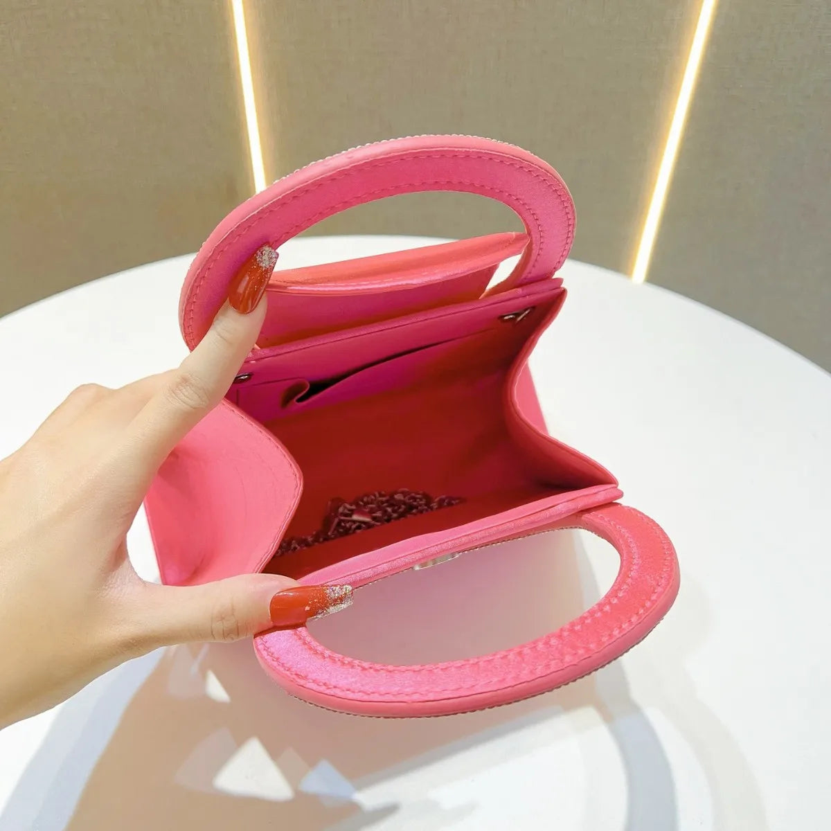 Women Fashion Handbag Luxury Satin Square Bag Wedding Party Clutch Purse Glitter Shiny Diamonds Handle Evening Bag Crossbody Bag