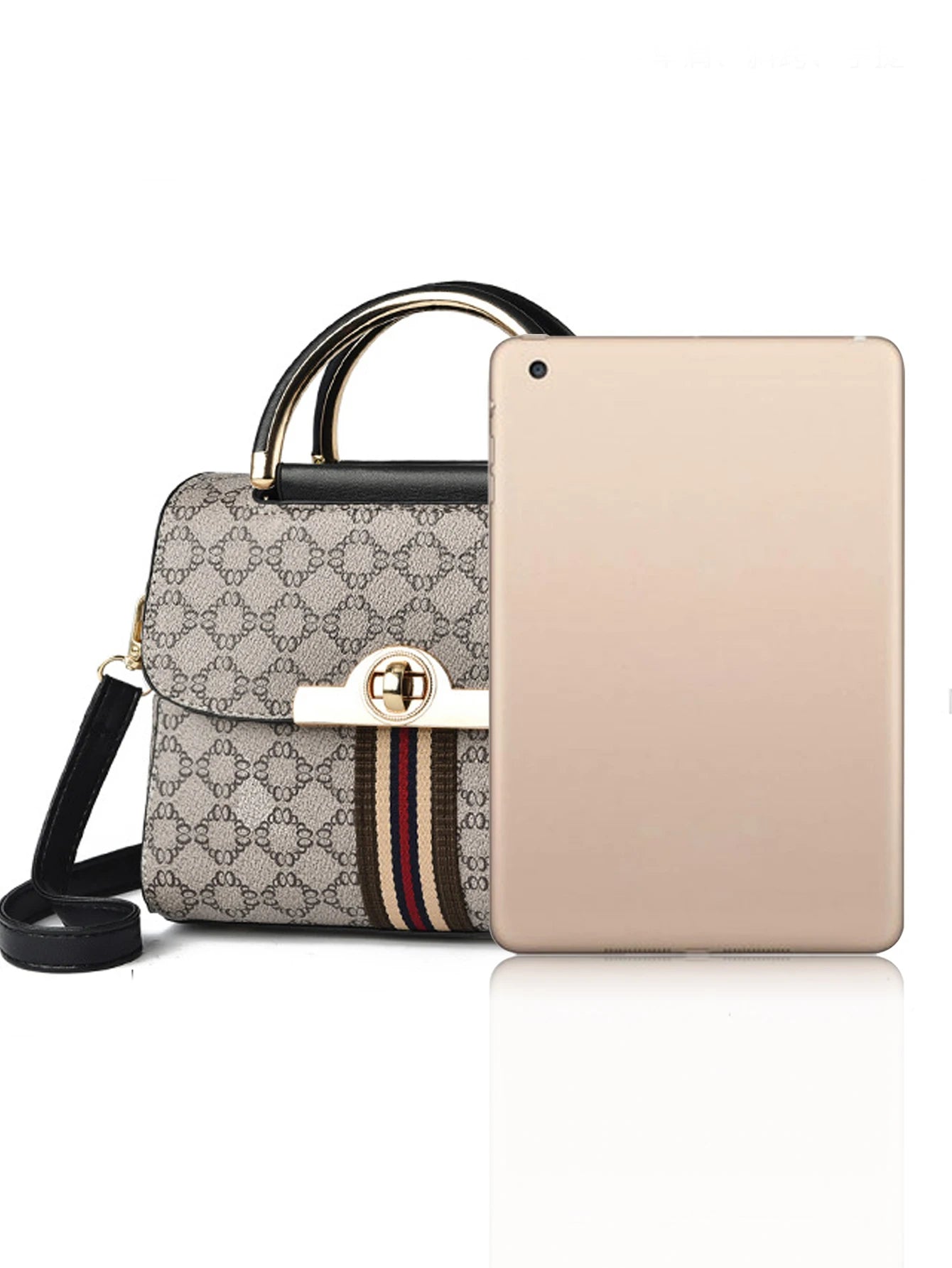 Chic Geometric Print Handbag - Stylish Versatile Shoulder & Crossbody Bag with Ample Space