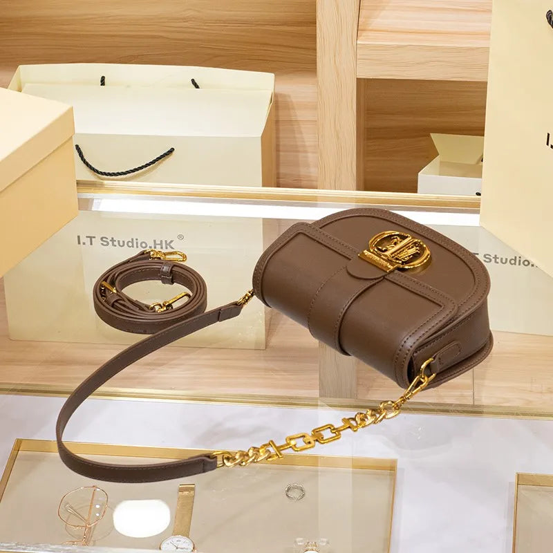 Chic 2024 Genuine Leather Women's Underarm Handbag - Trendy Spring/Summer Crossbody Design