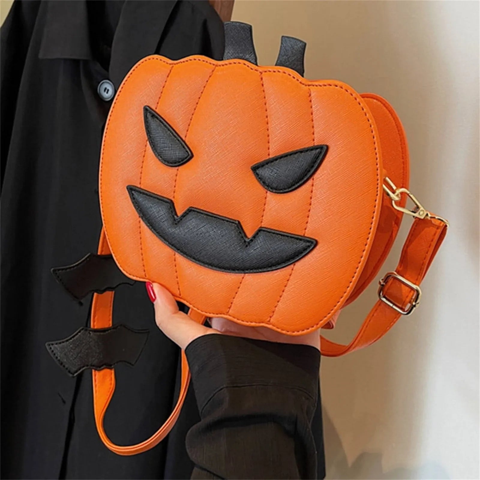 Chic Halloween Pumpkin Purse with Ghost Skull Accent - Perfect for Women & Girls!