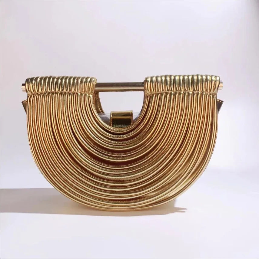 Chic Gold Luxury Handwoven Noodle Hobo Bag - New Designer Evening Clutch for Women 2025