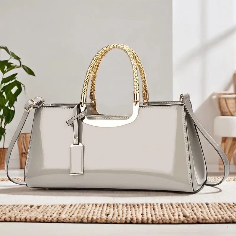 Chic Glossy Evening Clutch - Stylish Handbag for Parties & Weddings with Zipper Closure and Soft Lining