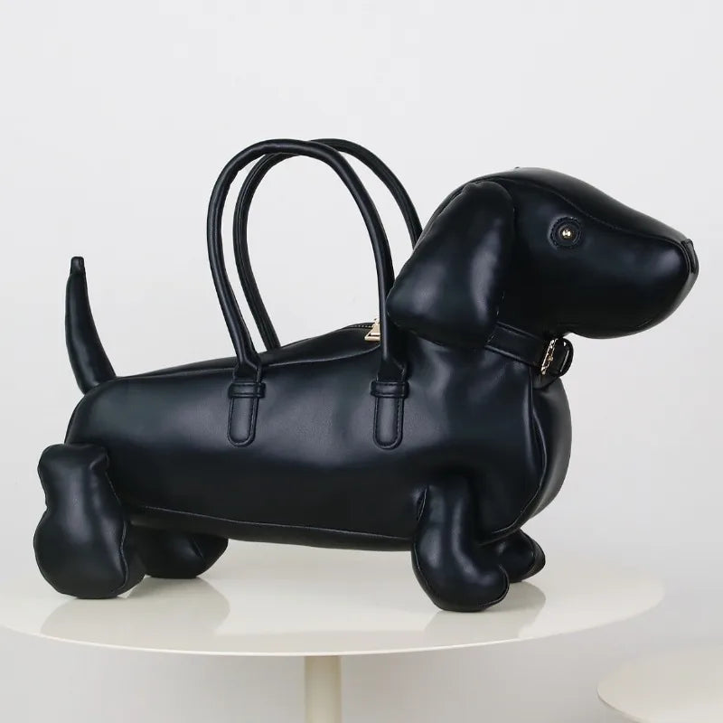 Chic Dachshund Handbag - Cute PU Leather Messenger Bag for Fashionable Women