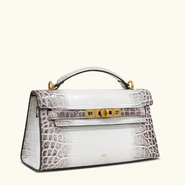 Luxury Noor Tote Bag for Women, Crocodile Embossed Genuine Leather Top Handle Purse, Convertible Shoulder & Crossbody Bag