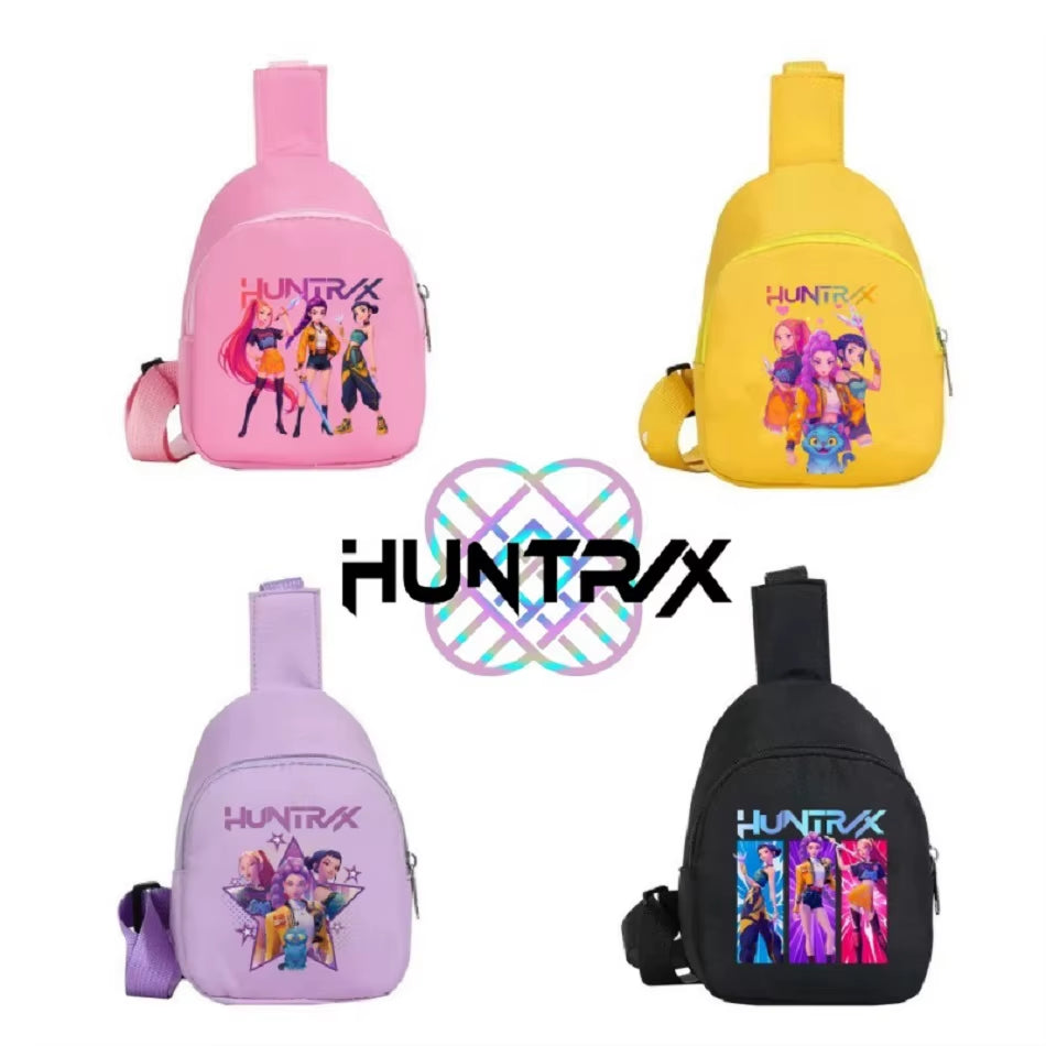 New Kpop Devil Cartoons Cute Print Crossbody Bag Anime Peripheral Large Capacity Children Casual Versatile Student Canvas Bag