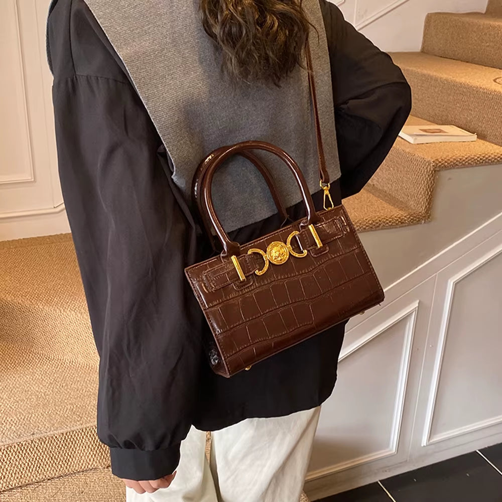 Small Handbag Women'S Autumn/Winter Versatile New Retro Leopard Print Crossbody Bag Trendy Ins Square Tote Bag