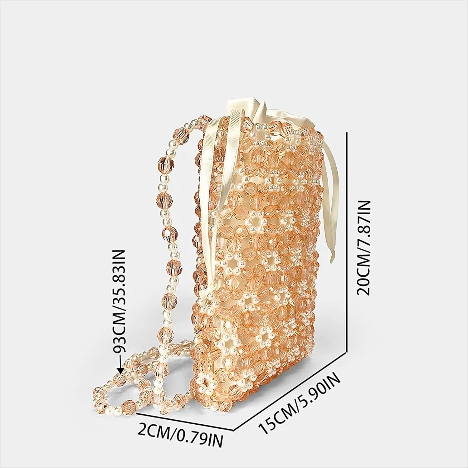 Elevate Your Style with Our Exquisite Handmade Pearl Beaded Crossbody Purse - Elegant Floral Acrylic Evening Bag Perfect for Weddings and Parties!