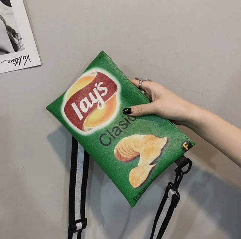 Trendy Cartoon Potato Chips Crossbody Bag - Stylish Women’s Clutch Purse and Shoulder Handbag