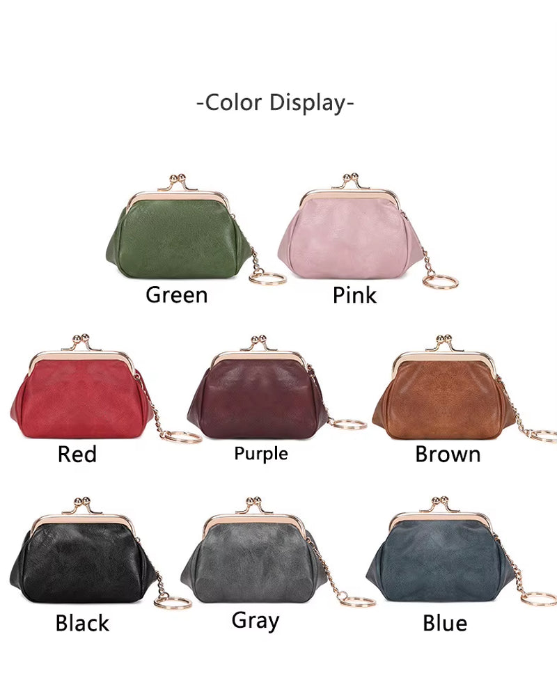 Retro Mini Lock Clip Coin Purse, Daily Portable and Cute Handheld Storage Bag for Girls, Solid Color Simple Key Bag