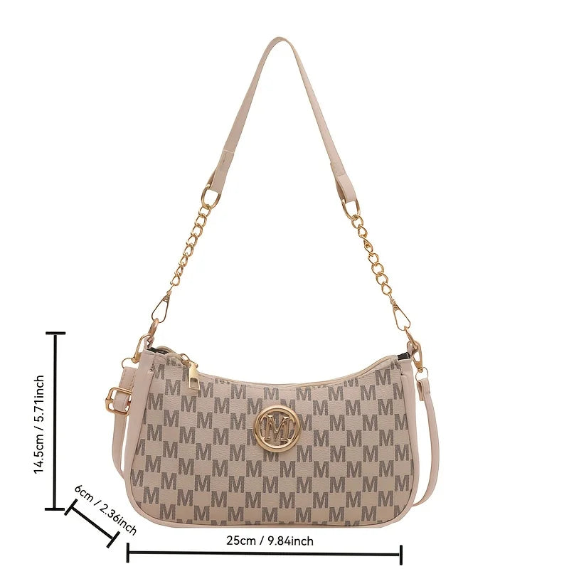 Chic Vintage Shoulder Crossbody Bag for Women for Spring Outfits, Vintage Purses, Versatile Travel Purse, Secure Zipper Closure