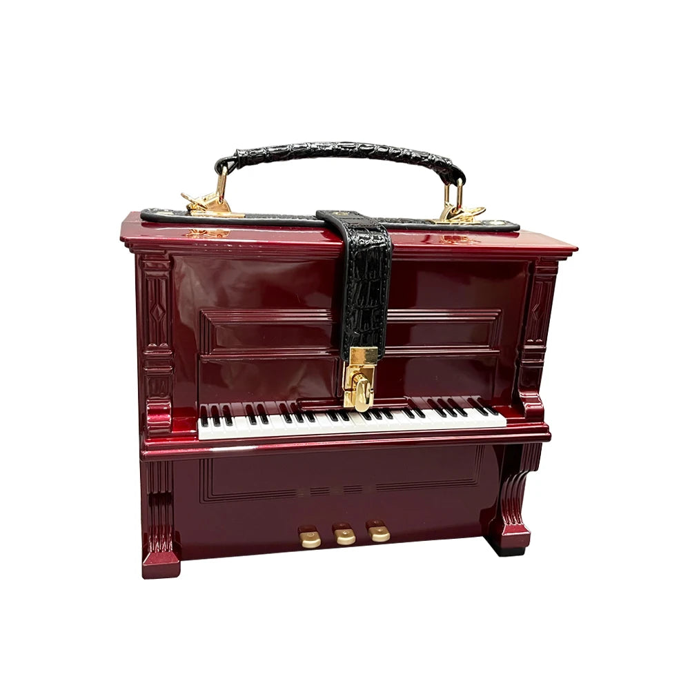 Luxury Handmade Piano-Shaped Crossbody Bag - Elegant Designer Messenger Purse for Women