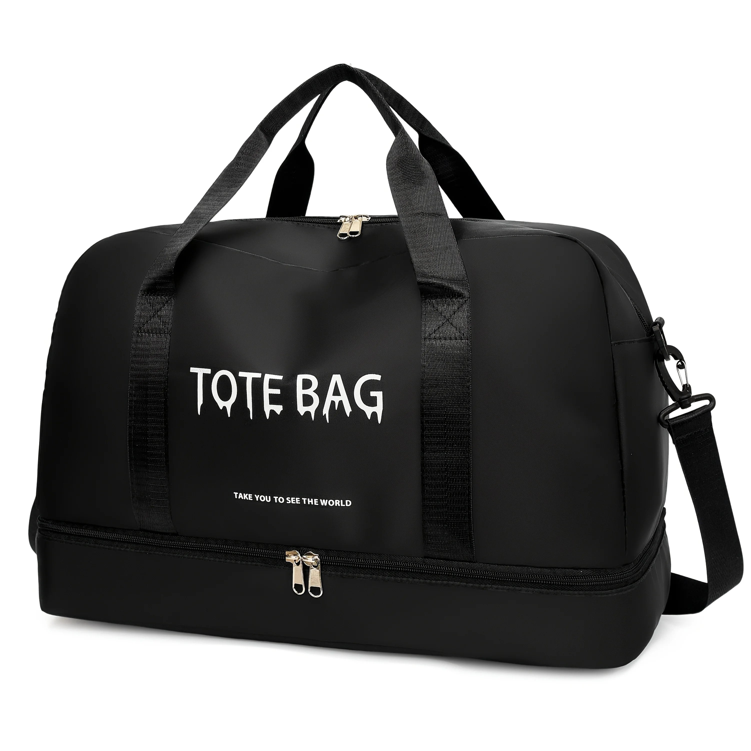 Versatile Large-Capacity Travel Duffle Bag with Adjustable Strap - Durable Nylon Gym Bag for All Your Sports Needs!