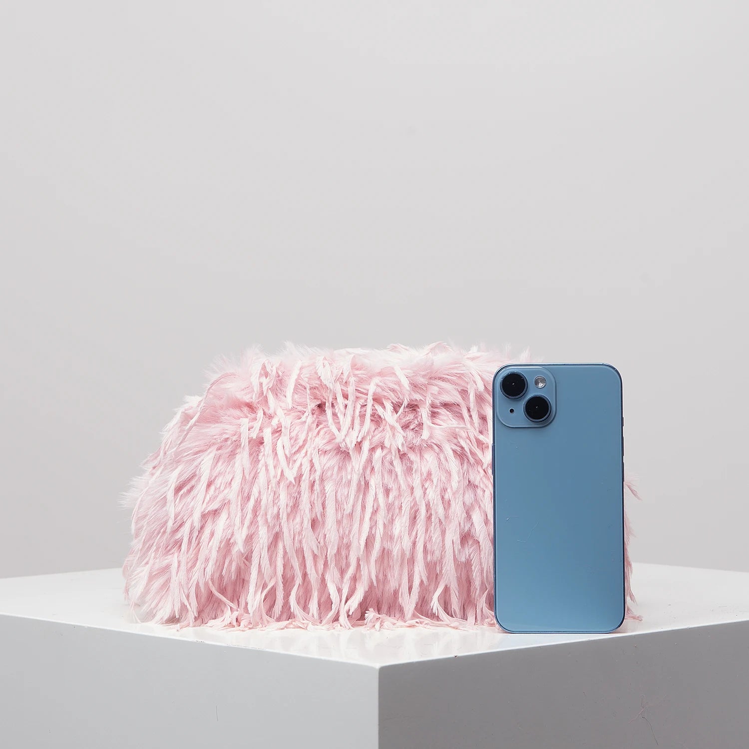 Trendy Dopamine-Style Plush Clutch - Y2K Candy-Colored Purse for Chic Evenings