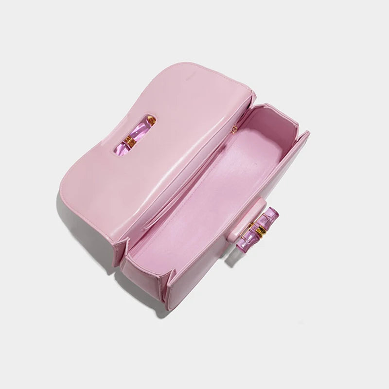 Elevate Your Style with the 2025 Luxury Bamboo Handle Saddle Bag - Retro Chic Crossbody Purse with Sparkling Crystal Accents