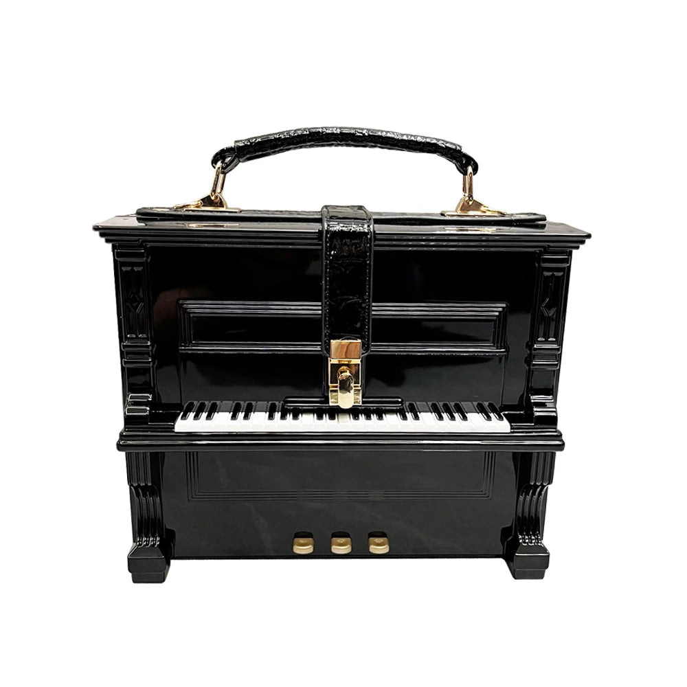 Luxury Handmade Piano-Shaped Crossbody Bag - Elegant Designer Messenger Purse for Women
