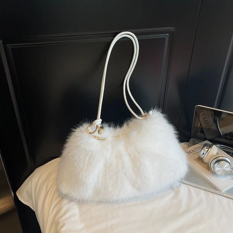 Fashion Luxury Faux Fur Plush Shoulder Bag High-End Women'S Tote Handbag for Stylish Gift Sending