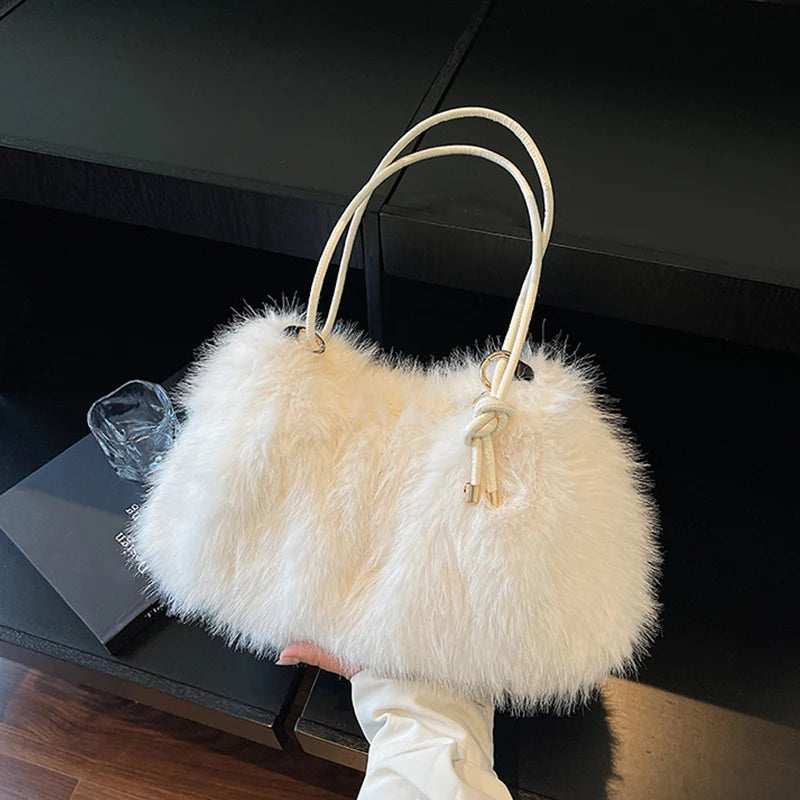 Fashion Luxury Faux Fur Plush Shoulder Bag High-End Women'S Tote Handbag for Stylish Gift Sending