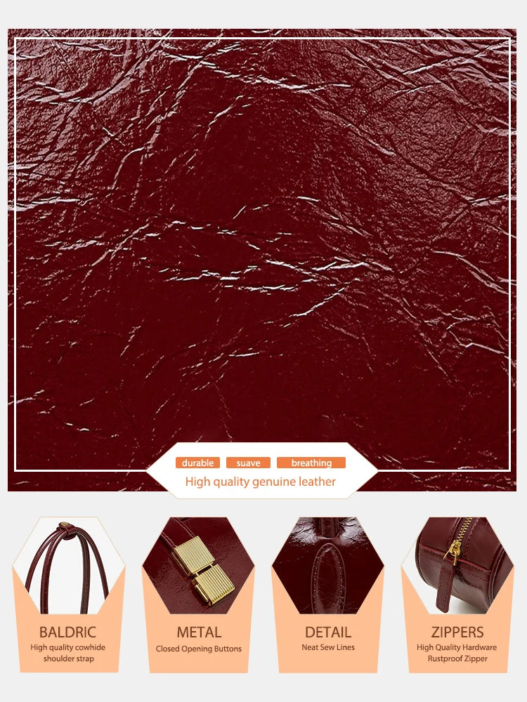 Luxury Genuine Leather Women's Handbag - Stylish Large Capacity Underarm Bag for Fashion-Forward Lovers, Wives, and Girlfriends