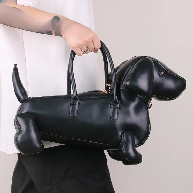 Chic Dachshund Handbag - Cute PU Leather Messenger Bag for Fashionable Women
