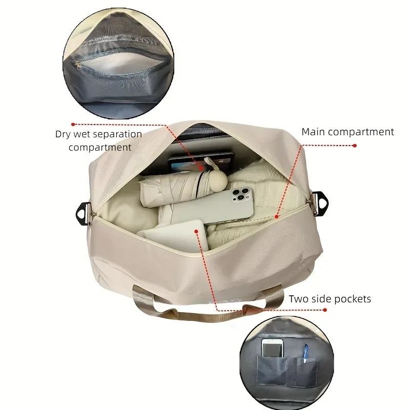 Versatile Large-Capacity Travel Duffle Bag with Adjustable Strap - Durable Nylon Gym Bag for All Your Sports Needs!
