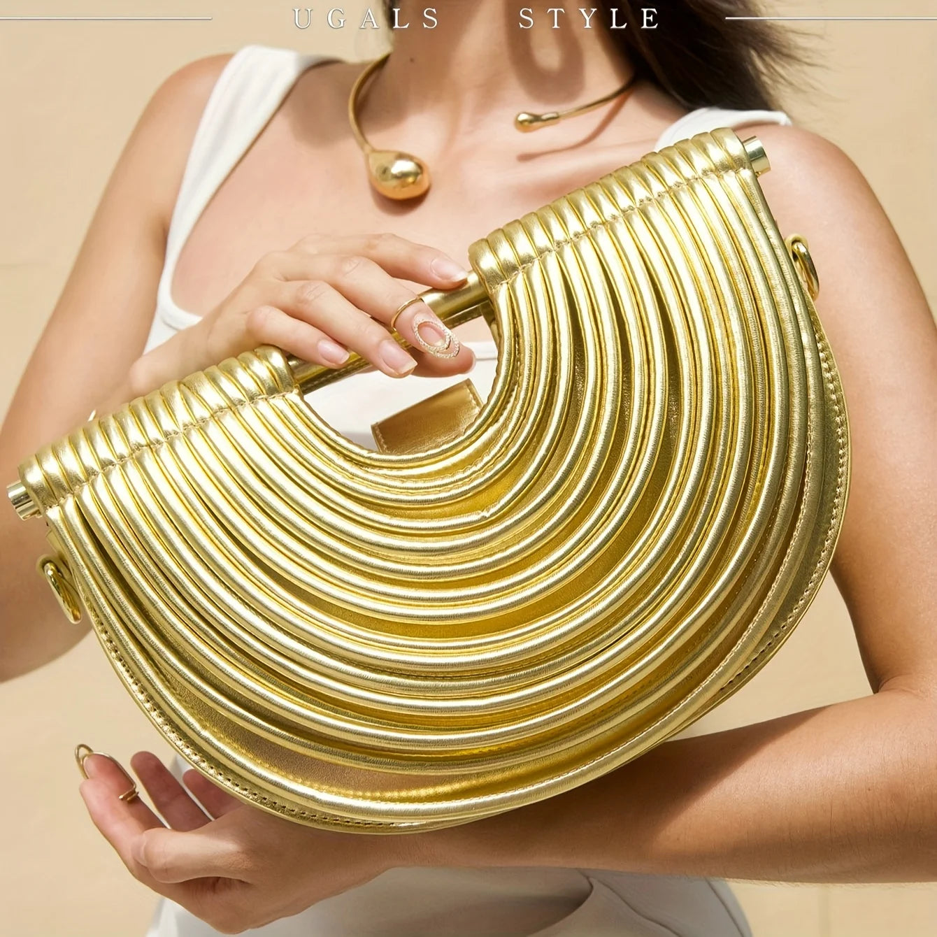 Chic Gold Luxury Handwoven Noodle Hobo Bag - New Designer Evening Clutch for Women 2025