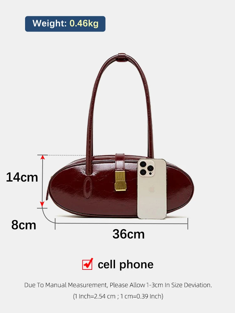 Luxury Genuine Leather Women's Handbag - Stylish Large Capacity Underarm Bag for Fashion-Forward Lovers, Wives, and Girlfriends