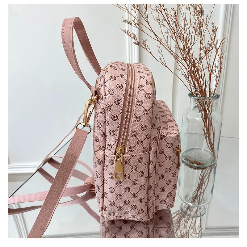 Chic Cat Pattern PU Crossbody Bag - Stylish Solid Colour Single Shoulder Handbag for Women