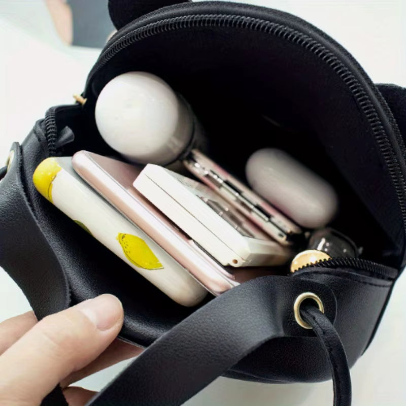 Trendy Chic Leopard Print Mini Crossbody Bag for Women - Stylish Faux Leather Tote with Zip Closure