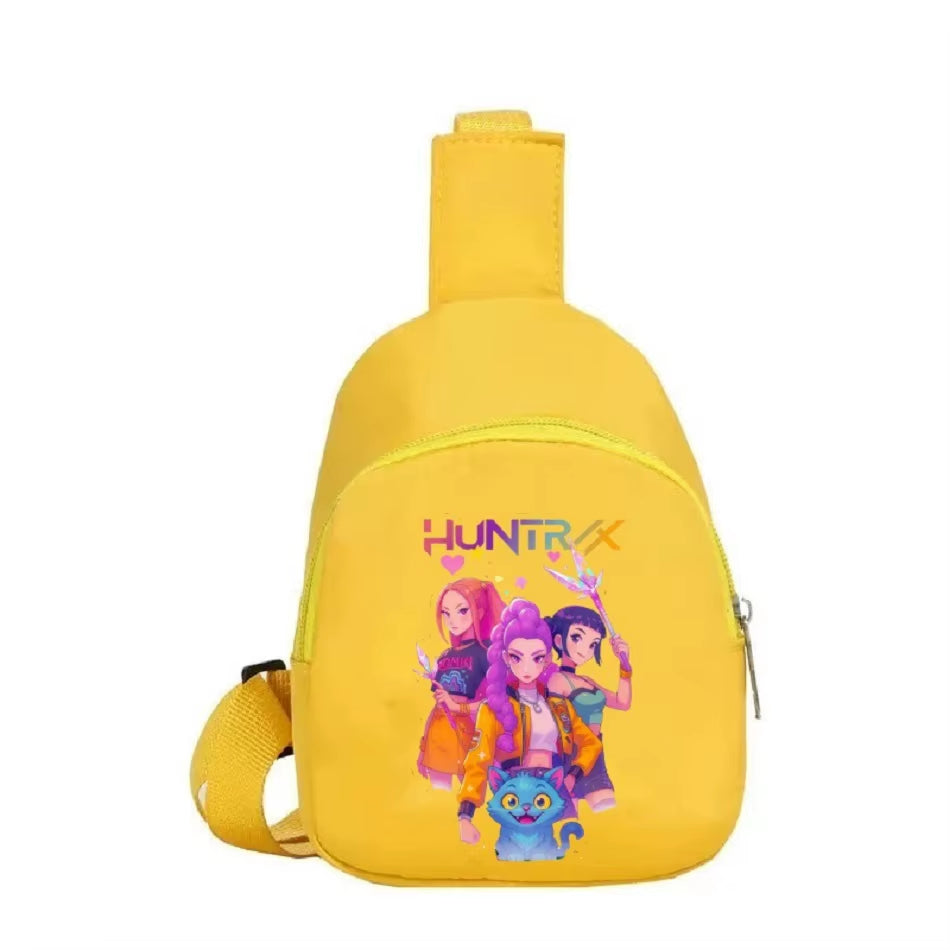 New Kpop Devil Cartoons Cute Print Crossbody Bag Anime Peripheral Large Capacity Children Casual Versatile Student Canvas Bag