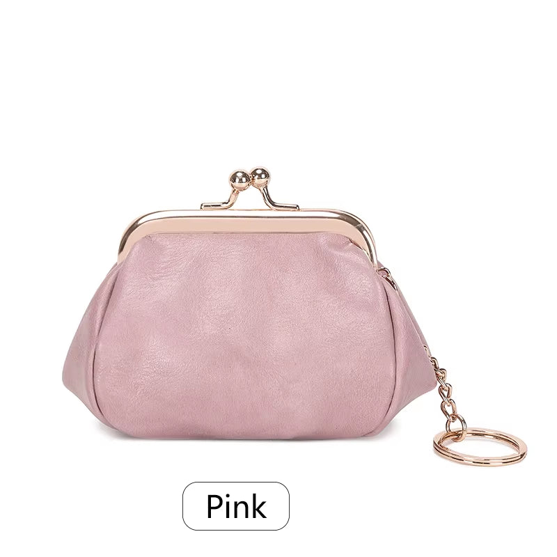 Retro Mini Lock Clip Coin Purse, Daily Portable and Cute Handheld Storage Bag for Girls, Solid Color Simple Key Bag